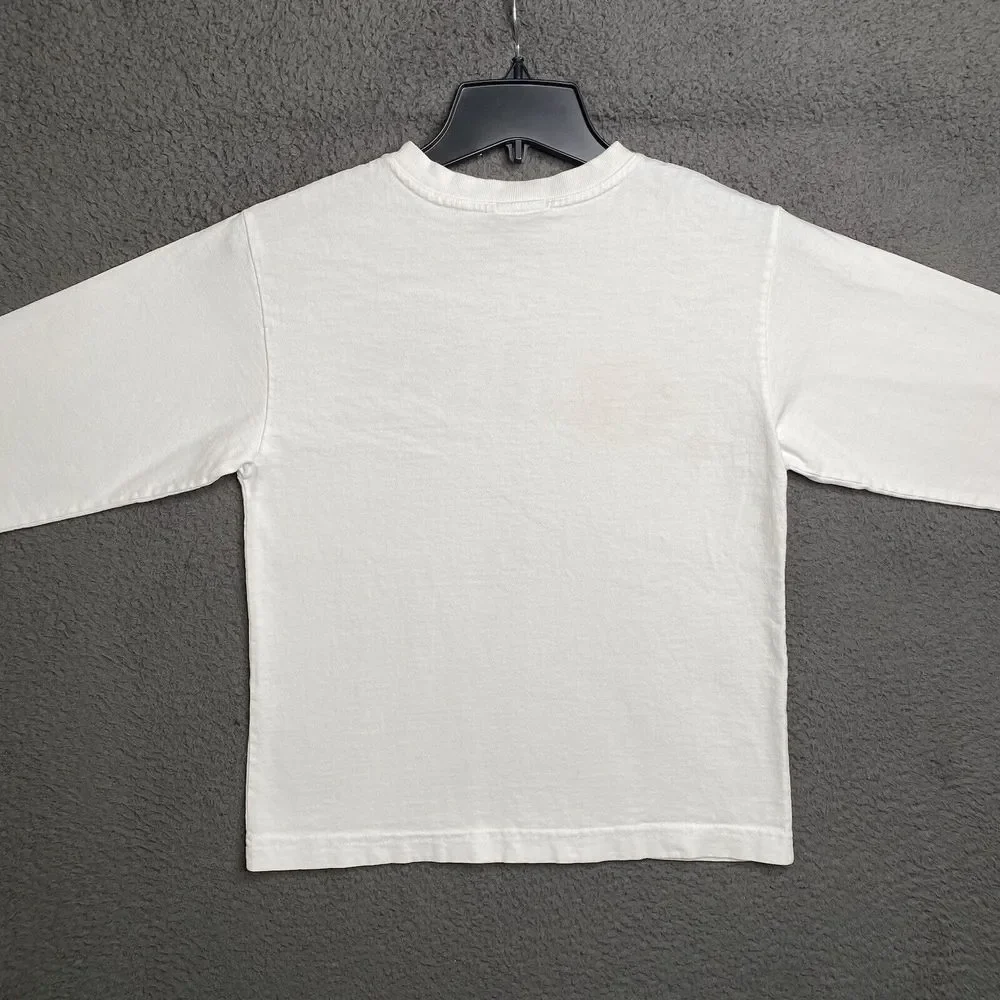 GUESS JEANS USA T-Shirt White Long Sleeve Womens Small Classic Spellout Logo - Picture 15 of 16